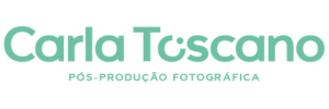 Logotipo verde de Carla Toscano – Pós-produção fotográfica