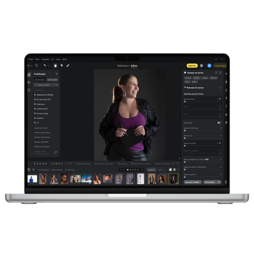 Tela do evoto editor de fotos com inteligência artificial demonstrando edição de retrato